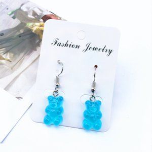 NWOT Cute & Whimsical Blue Gummy Bear Earrings